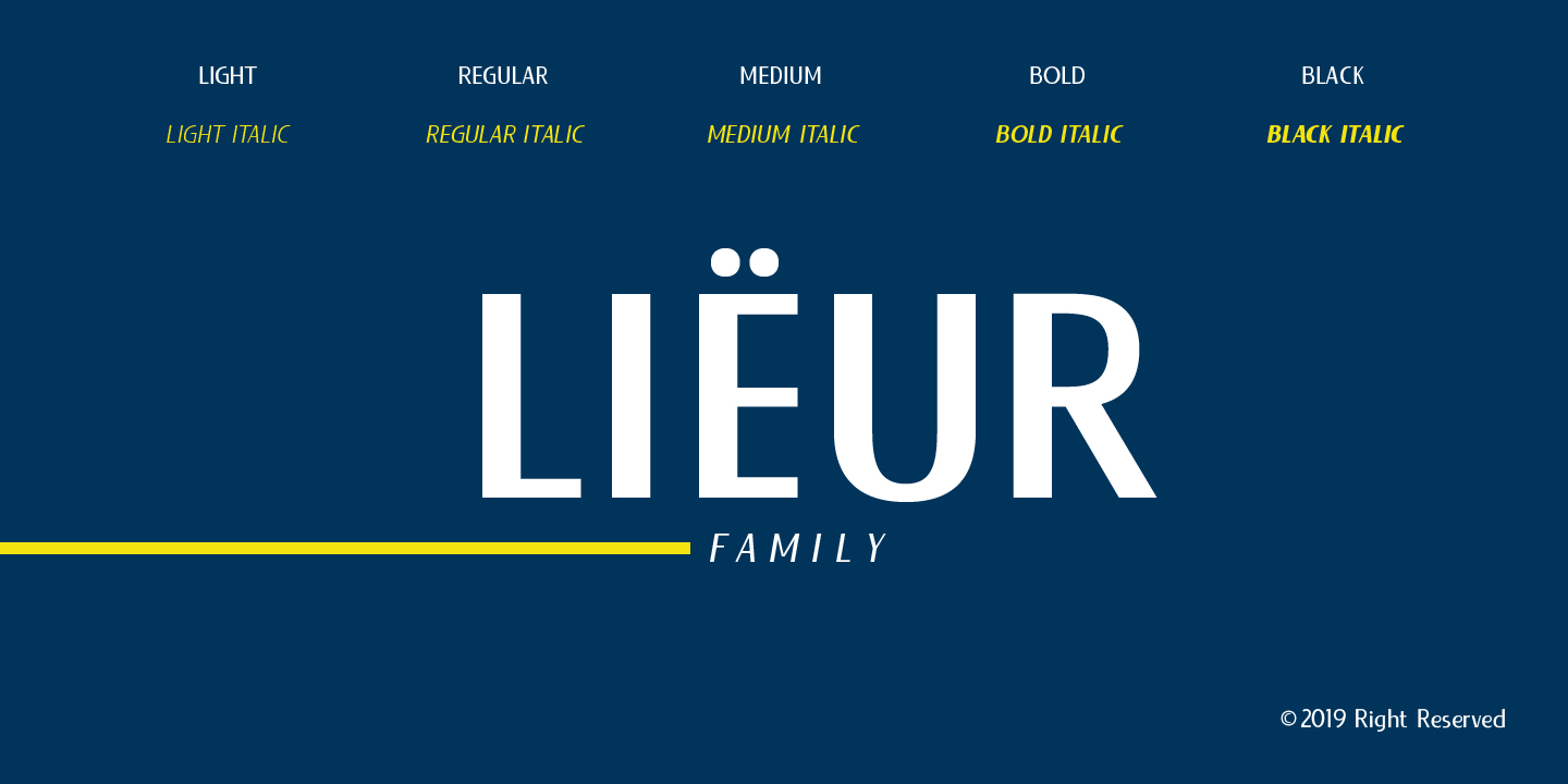 Ejemplo de fuente Lieur Bold Italic